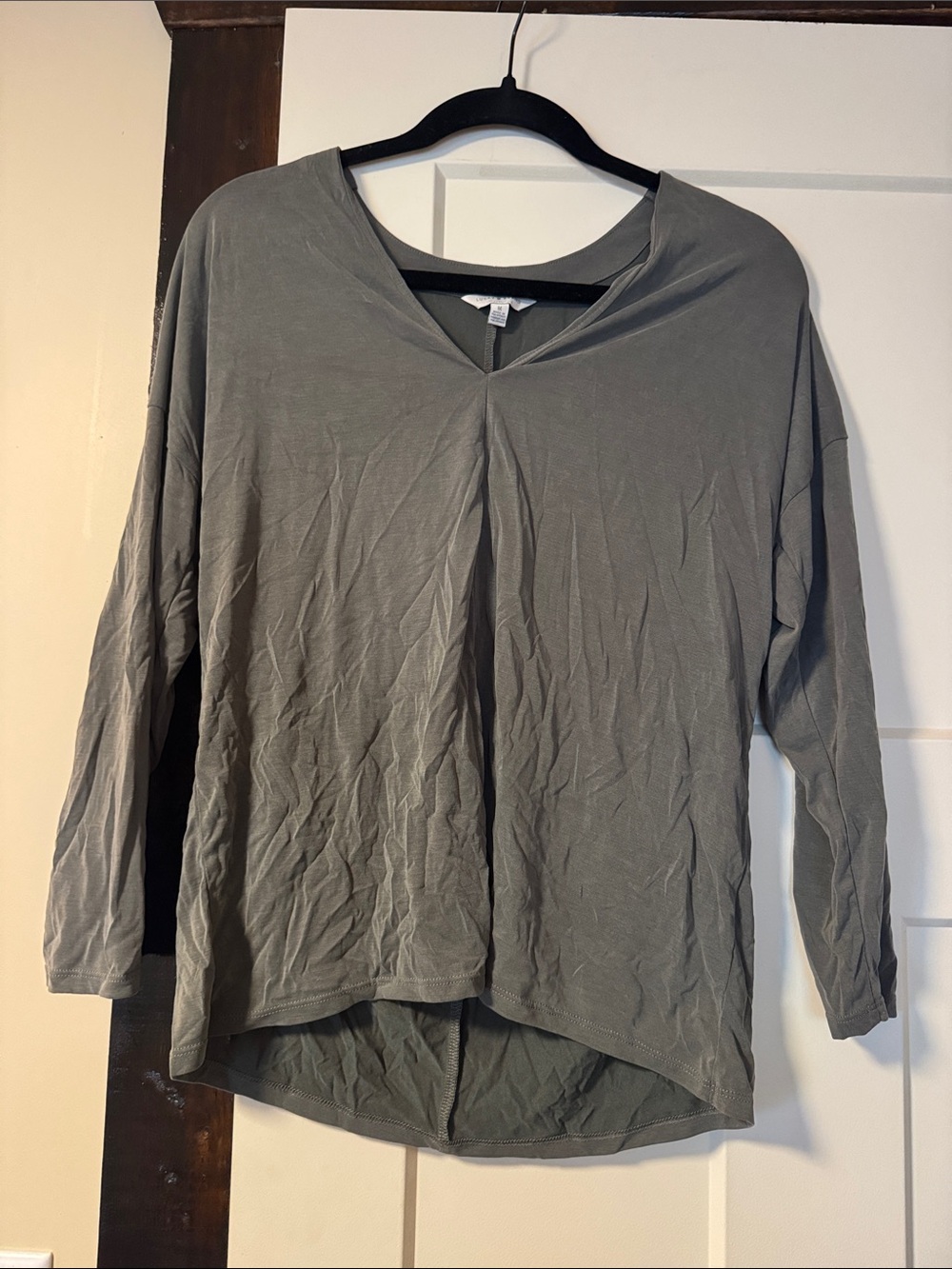 Lucky Brand Women's Gray V-Neck Long Sleeve Tunic